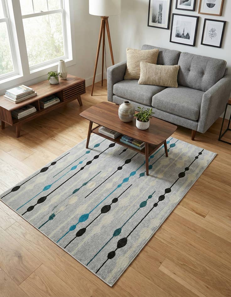 Detail image of 4' x 6' Easy-Clean Modern Indoor / Outdoor Rug