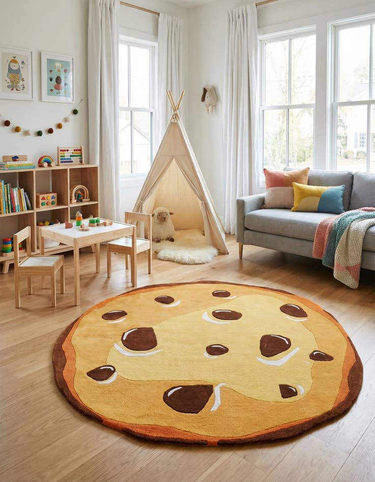 Detail image of 7' 10 x 7' 10 Playtime Kids Wool Freeform Rug