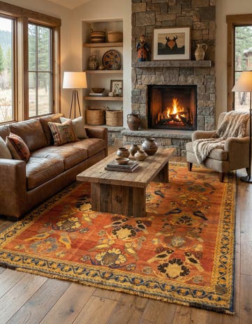 5' 2 x 7' 10 Gabbeh Wool Rug
