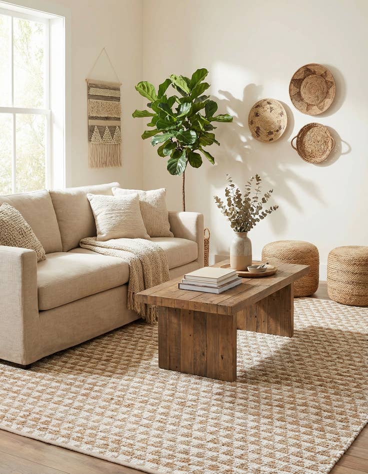 Detail image of 7' 1 x 10'  Hand Woven Chindi Jute Rug