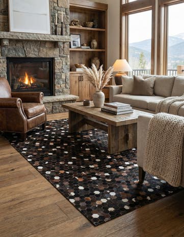 5' x 8' Cowhide Leather Rug