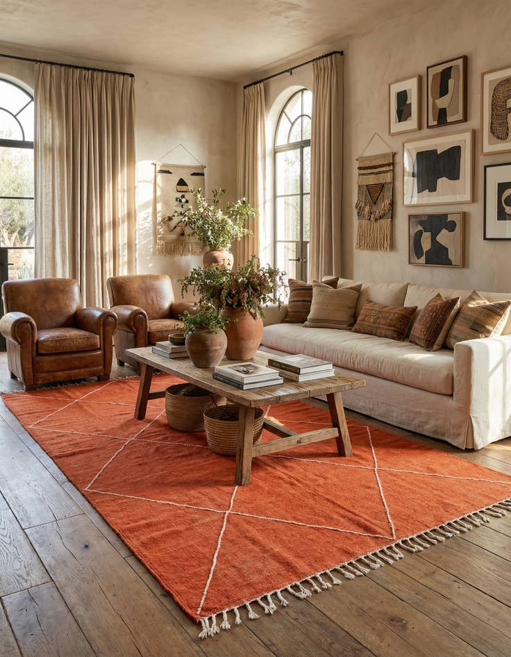 Detail image of 6' 5 x 10' 8  Hand Knotted Moroccan Wool Rug