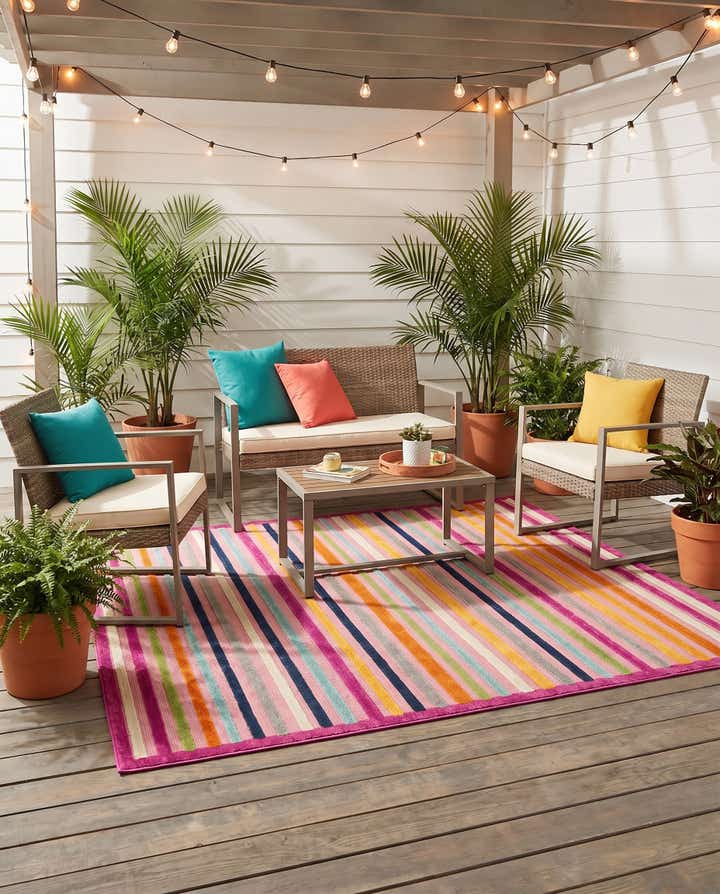 7' 10 x 7' 10 Easy-Clean Aruba Indoor / Outdoor Square Rug