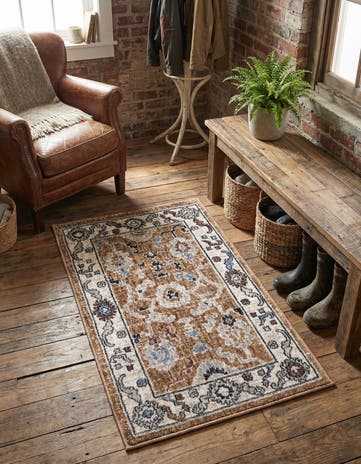 Almond Beige Eco Traditional Rug