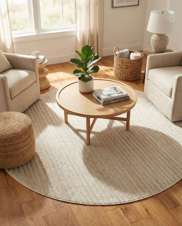 7' 10 x 7' 10 Easy-Clean Sabrina Soto Indoor / Outdoor Round Rug