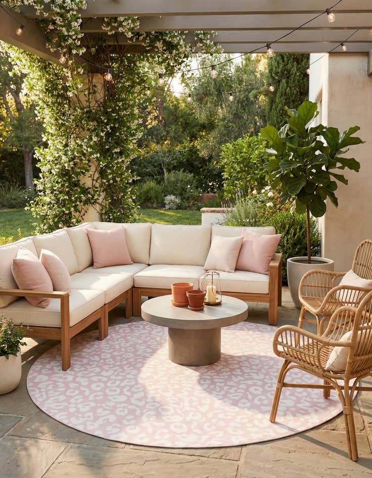 Detail image of 13' x 13'  Washable Safari Indoor / Outdoor Round Rug