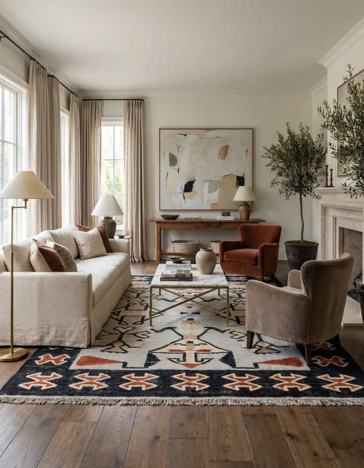 Detail image of 8' 1 x 10'  Hand Knotted Oushak Wool Rug