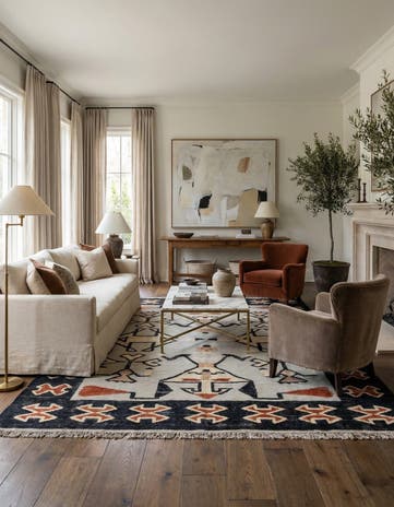 8' 1 x 10' Hand Knotted Oushak Wool Rug