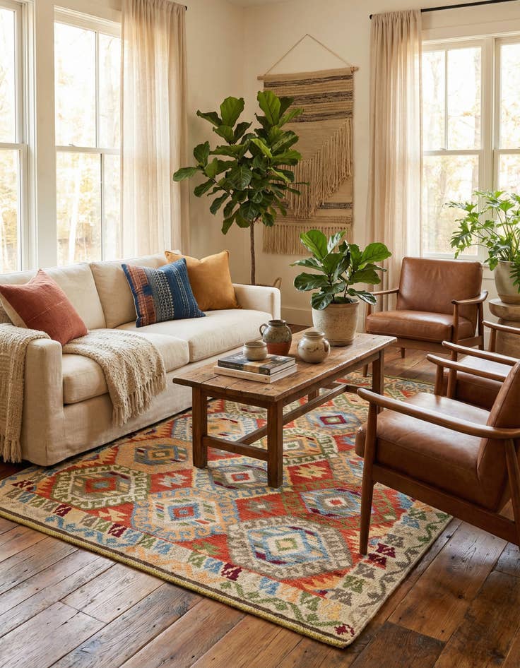 Detail image of  5' x 7' 2  Hand Knotted Darya Wool Rug