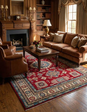 6' 7 x 9' 7 Hand Knotted Kazak Rug