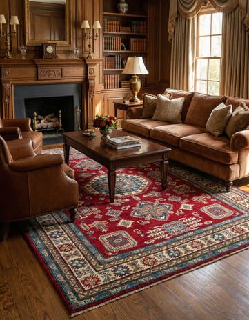 6' 7 x 9' 7 Hand Knotted Kazak Rug