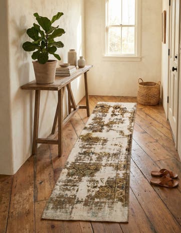 2' 5 x 8' 10 Hand Knotted Ultra Vintage Persian Wool Runner Rug