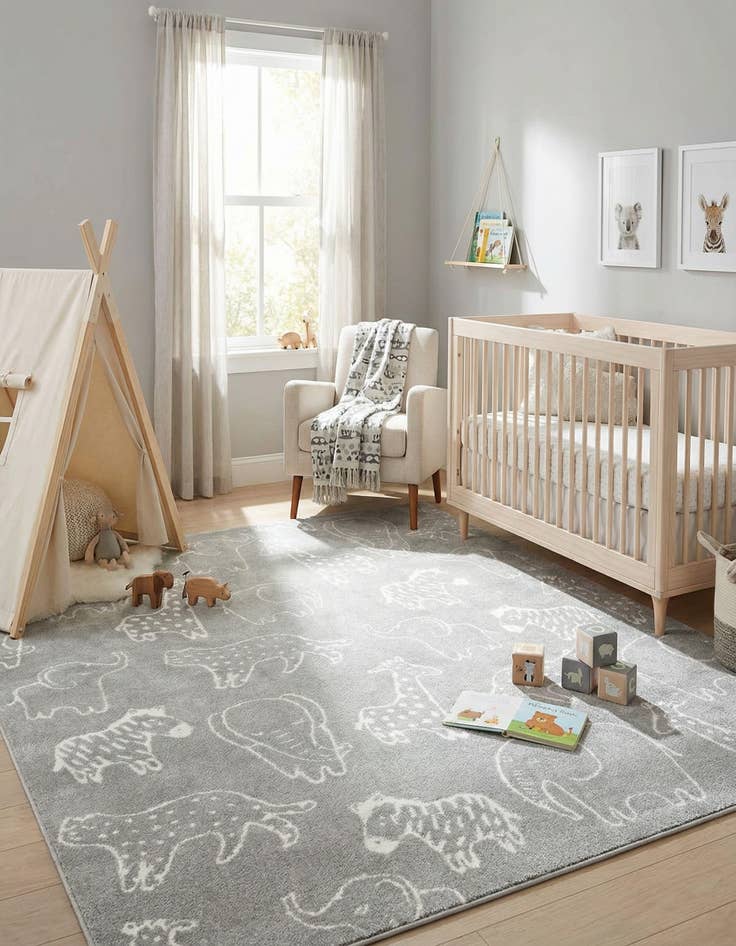 Detail image of 7' 10 x 7' 10 Whimsy Kids Square Rug