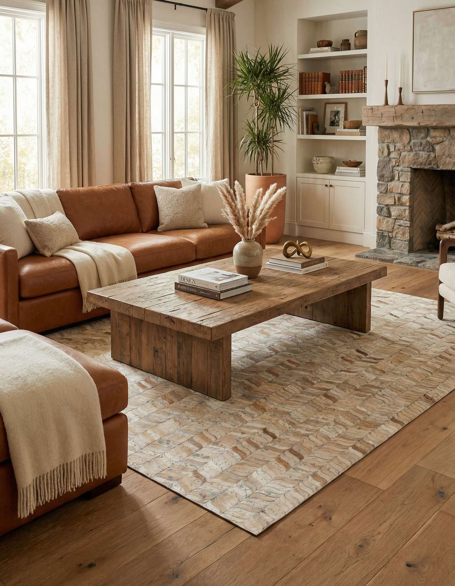 5' x 8' Cowhide Stocks Rug