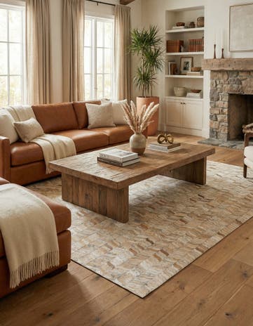 5' x 8' Cowhide Stocks Rug