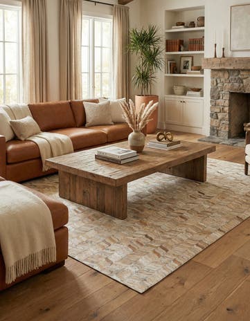 5' x 8' Cowhide Stocks Rug