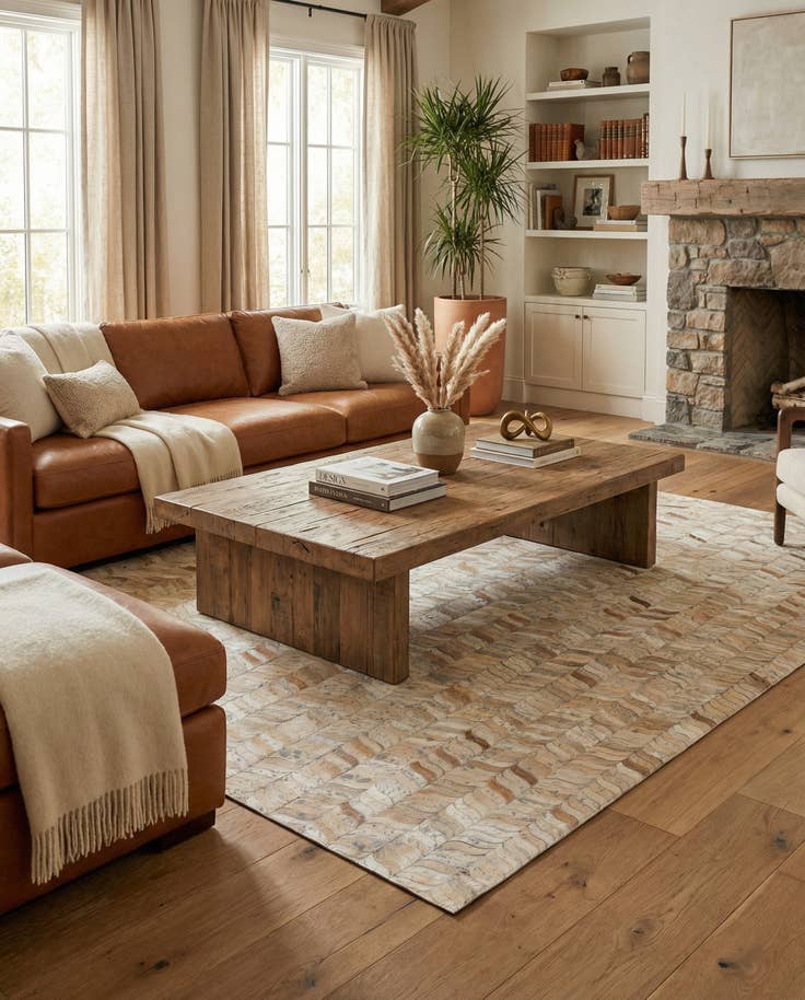 Detail image of 5' x 8' Cowhide Stocks Rug