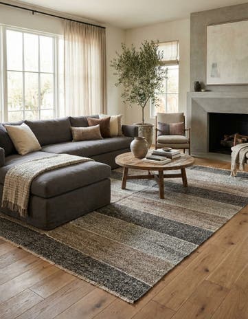 7' 3 x 9' Hand Woven Kilim Modern Wool Rug