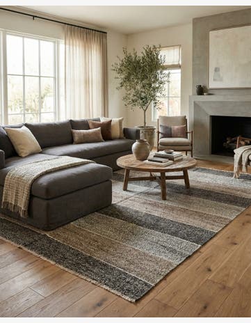 7' 3 x 9' Hand Woven Kilim Modern Wool Rug