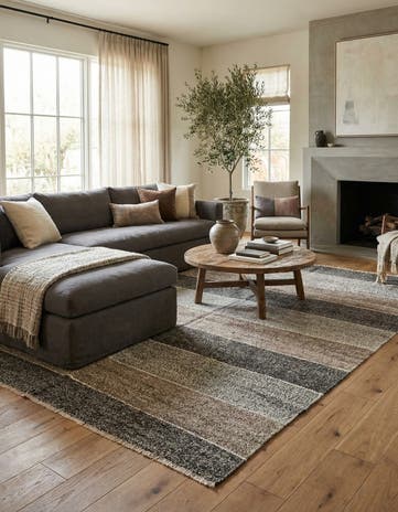 7' 3 x 9' Hand Woven Kilim Modern Wool Rug