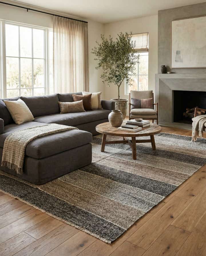 7' 3 x 9' Hand Woven Kilim Modern Wool Rug