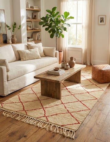 5' x 8' 4 Hand Knotted Moroccan Wool Rug