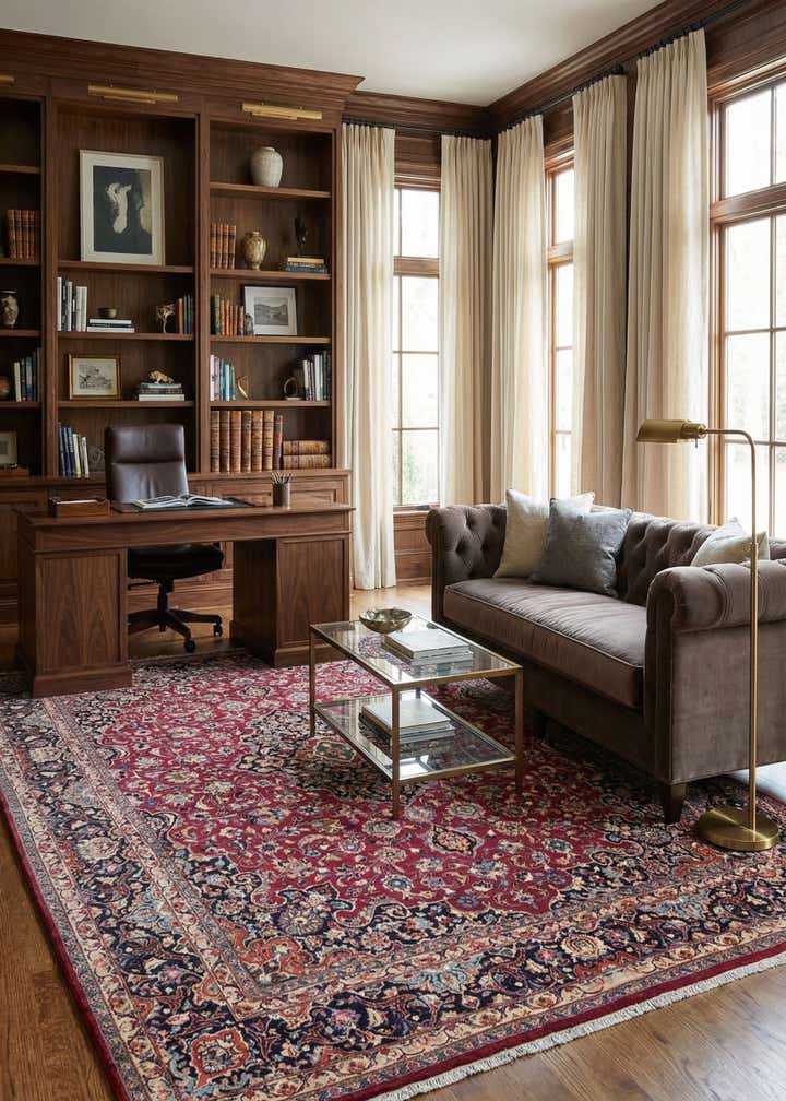 9' 10 x 12' 6 Hand Knotted Mashad Persian Wool Rug