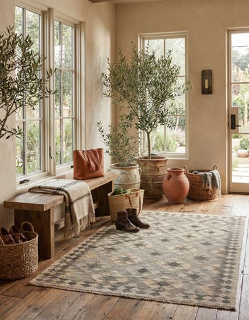 4' x 5' 11 Hand Woven Kilim Maymana Wool Rug