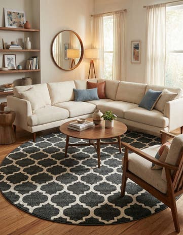 10' x 10' Lattice Round Rug