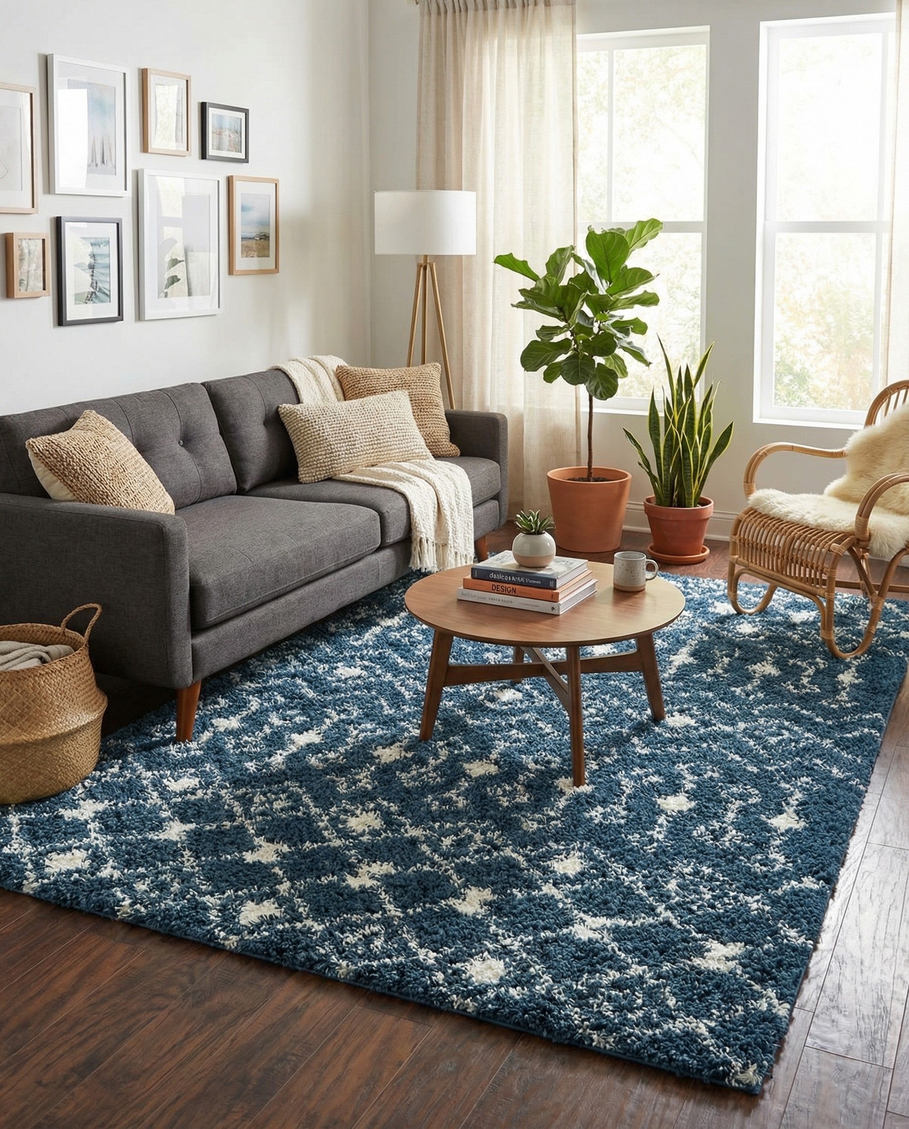  6' x 9' Moroccan Trellis Shag Rug