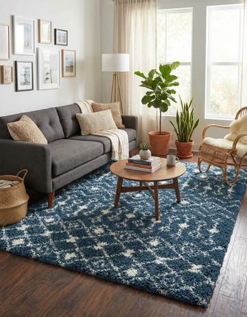 6' x 9' Moroccan Trellis Shag Rug
