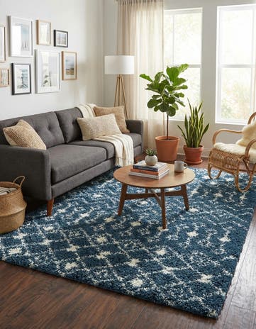 6' x 9' Moroccan Trellis Shag Rug