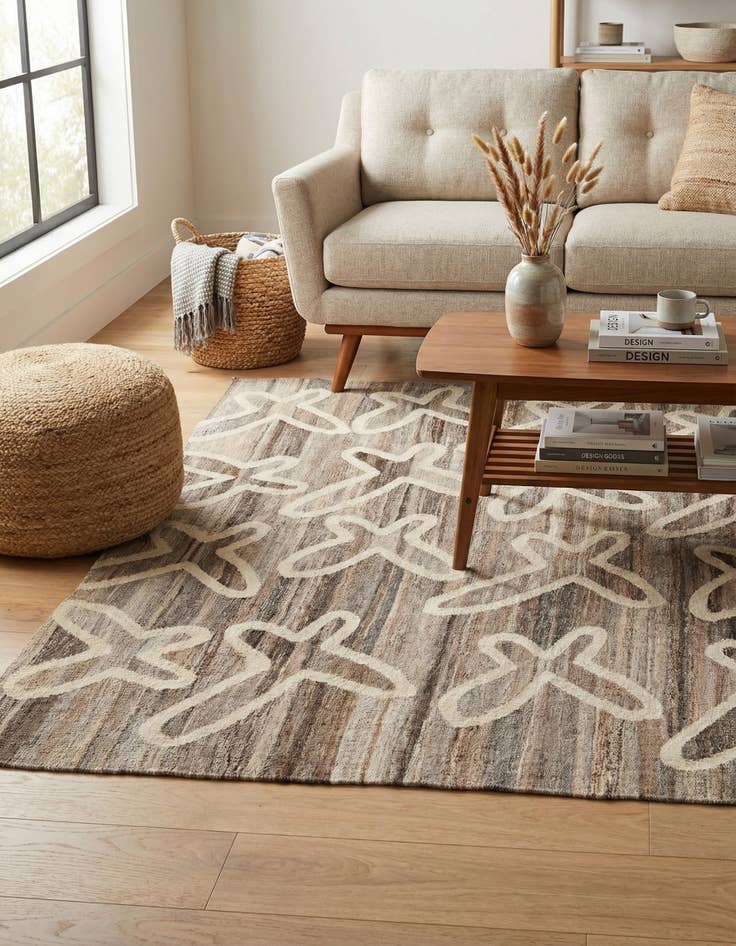 Detail image of 5' 3 x 6' 4  Hand Woven Kilim Modern Wool Rug