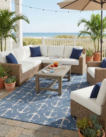 10' x 14' Easy-Clean Coastal Indoor / Outdoor Rug