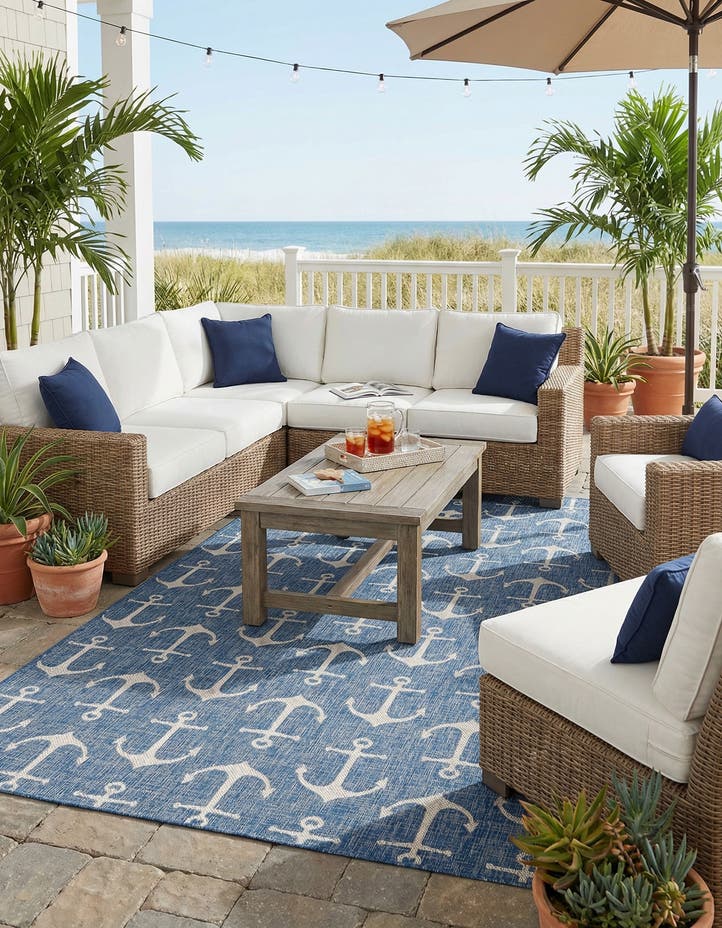 10' x 14' Easy-Clean Coastal Indoor / Outdoo...