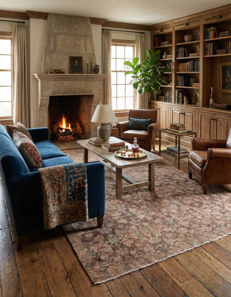 Detail image of 4' 6 x 8' 6  Hand Knotted Ultra Vintage Persian Wool Rug