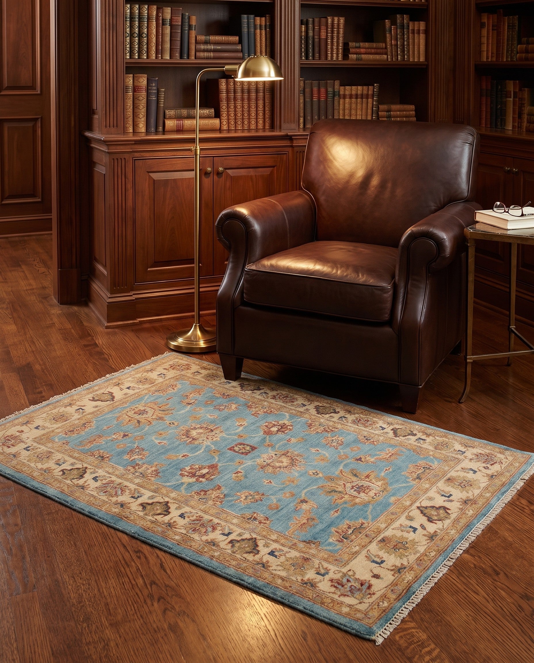 3' 5 x 4' 11 Hand Knotted Ziegler Rug