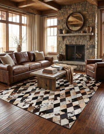 4' 8 x 6' 9 Cowhide Stocks Rug