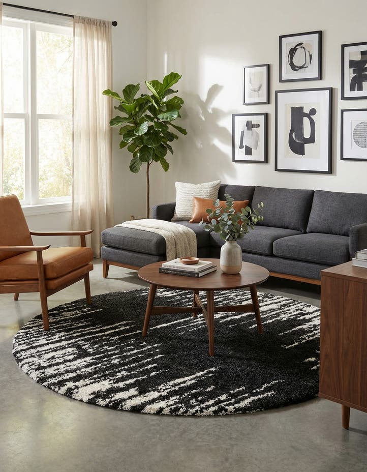 7' x 7' Serenity Shag Round Rug