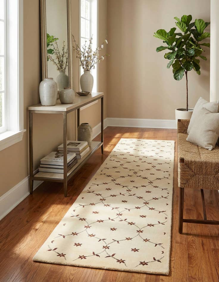 Detail image of 2' 9 x 10'  Hand Knotted Darya Wool Runner Rug