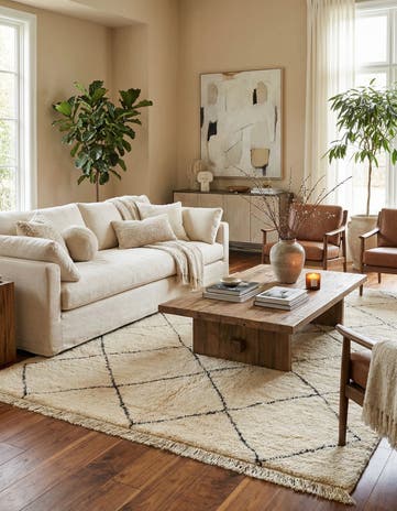 7' 1 x 9' 10 Hand Knotted Moroccan Wool Rug