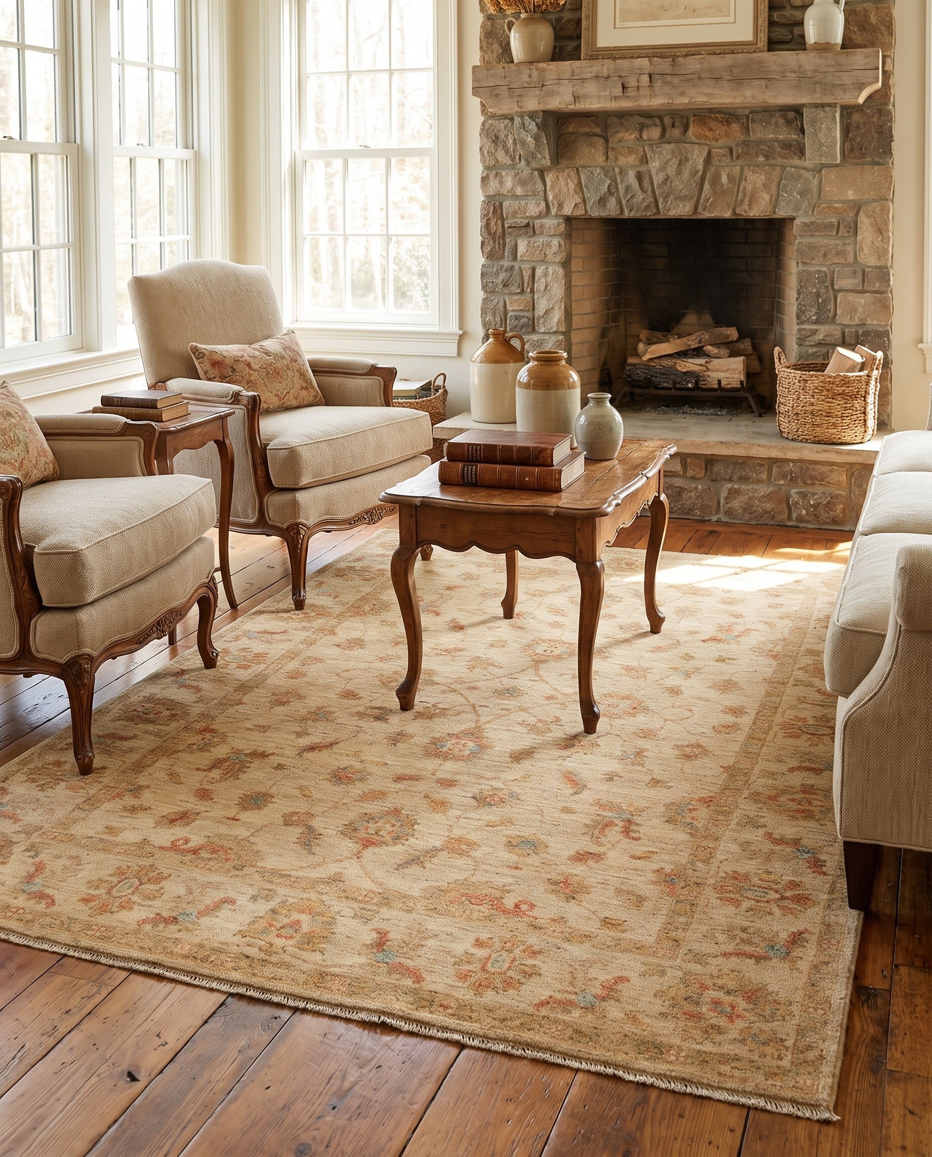 5' x 6' 6 Peshawar Ziegler Wool Rug