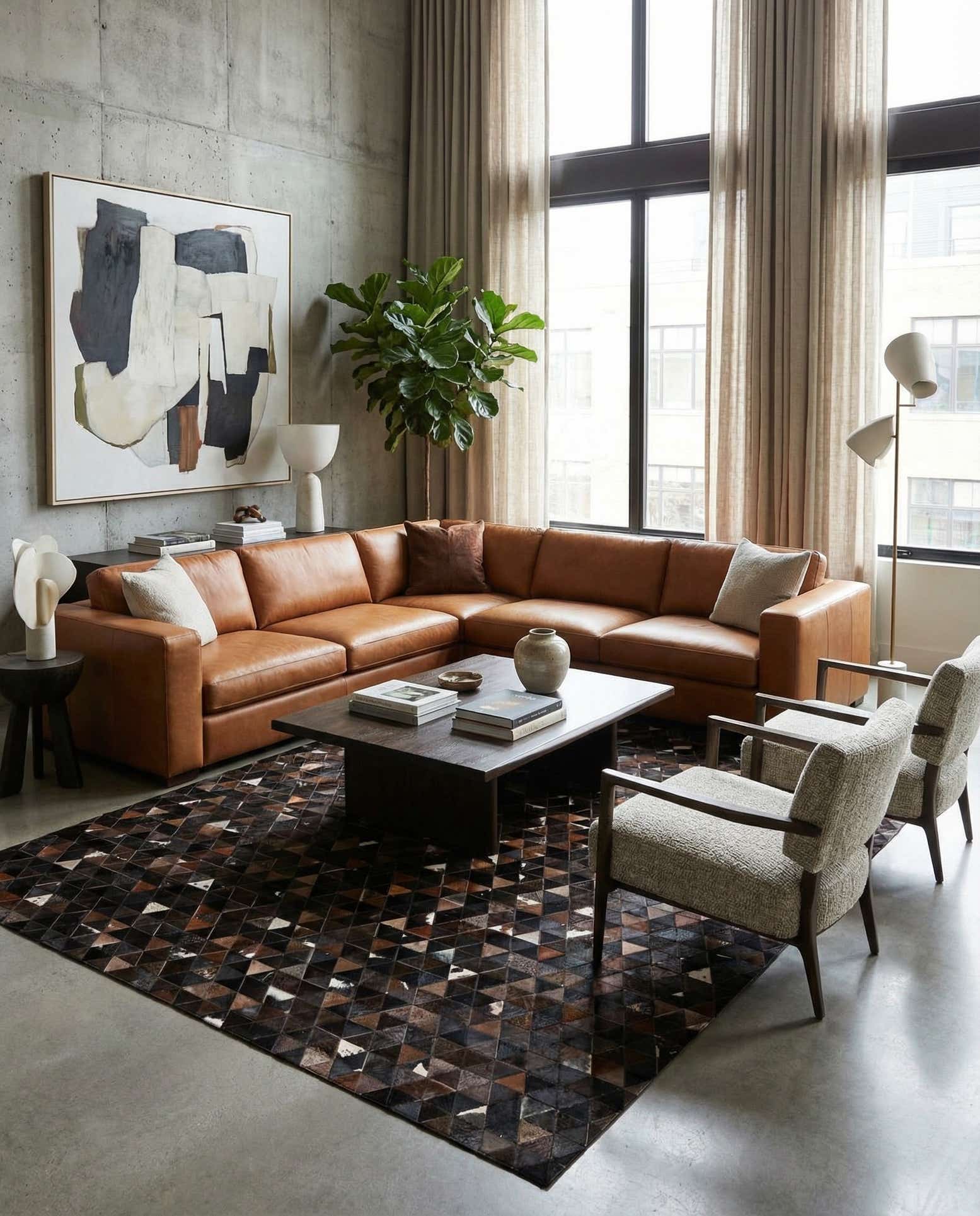 8' x 9' 9 Cowhide - Patchwork Rug