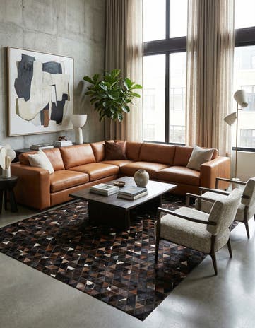 8' x 9' 9 Cowhide - Patchwork Rug