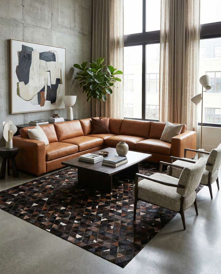 8' x 9' 9 Cowhide - Patchwork Rug