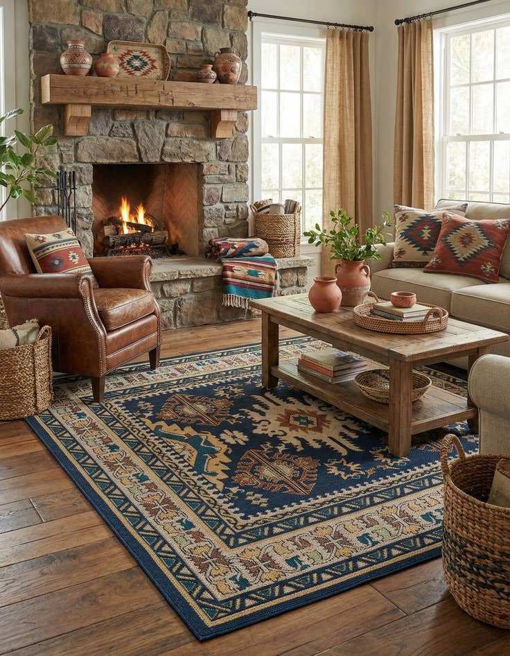 Detail image of 7' 10 x 7' 10 Easy-Clean Baja Indoor / Outdoor Square Rug