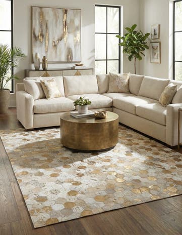 5' 4 x 7' 7 Cowhide Stocks Rug