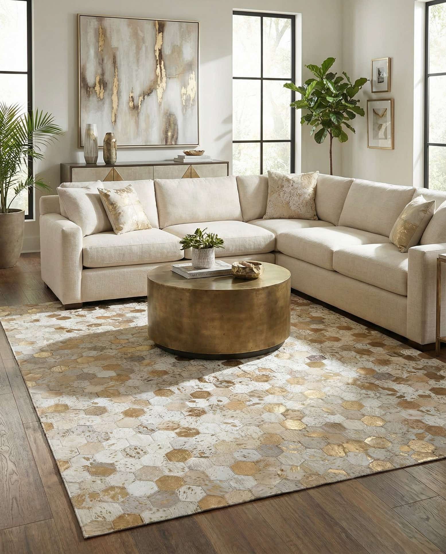 5' 4 x 7' 7 Cowhide Stocks Rug