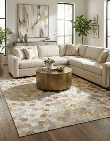 5' 4 x 7' 7 Cowhide Stocks Rug