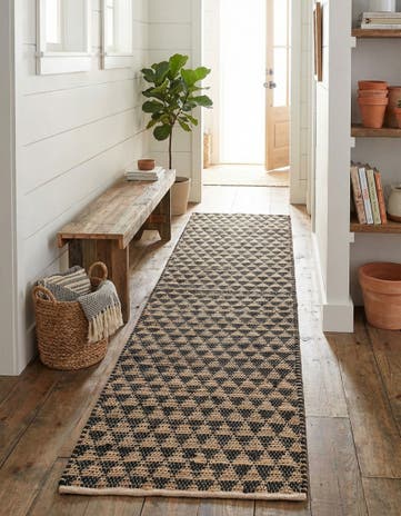 2' 7 x 10' Hand Woven Chindi Jute Runner Rug